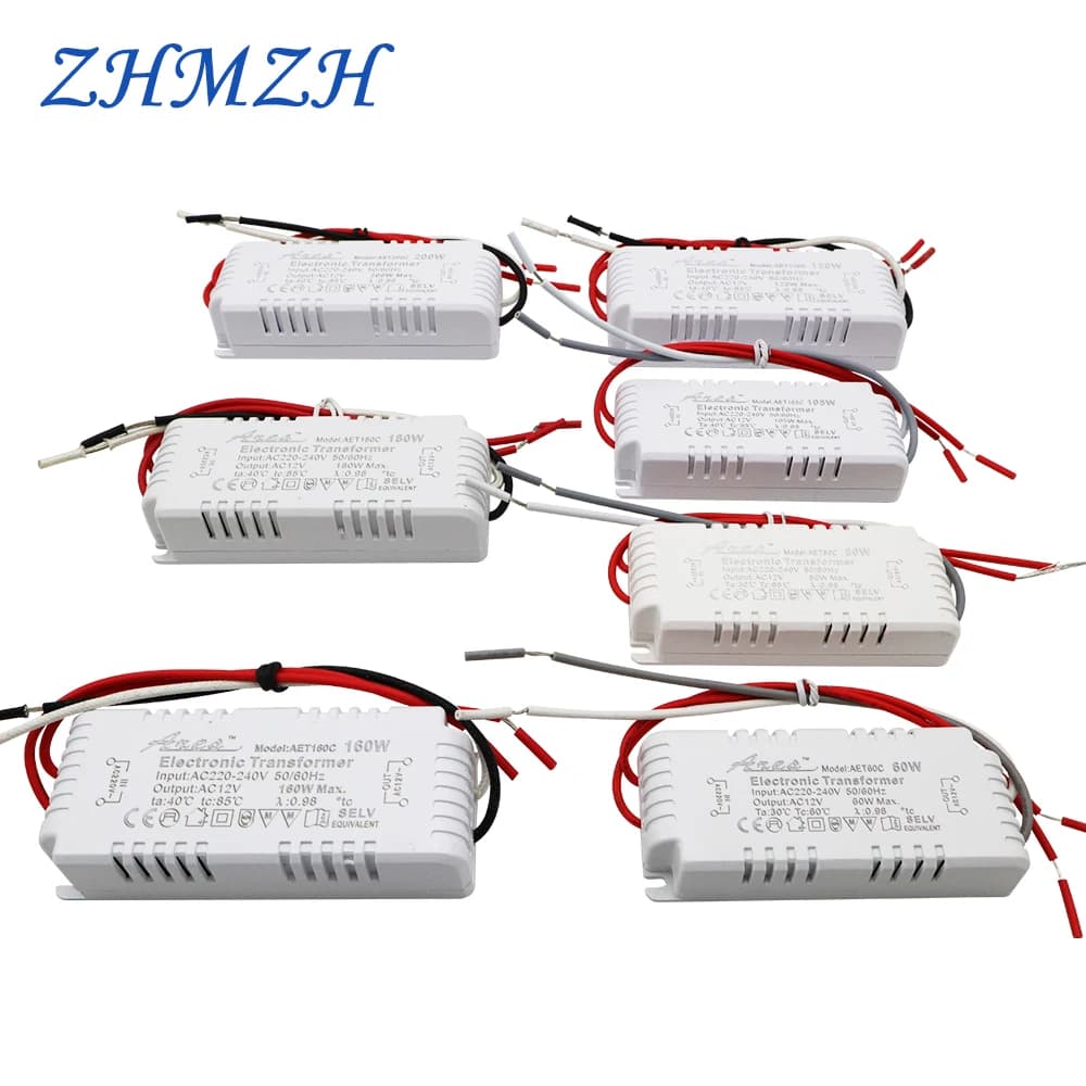 Lampe halogène en cristal à intensité variable, lampe à quartz électronique, AC 220V à AC 12V, 160W, 180W, 200W, G4, G5.3, CE