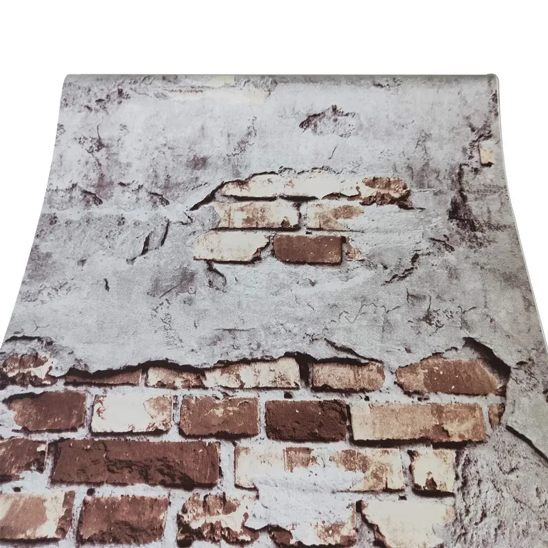 Papier peint brique auto-adhésif en pierre rouge/gris, facile à nettoyer, pour comptoir de cuisine et Table