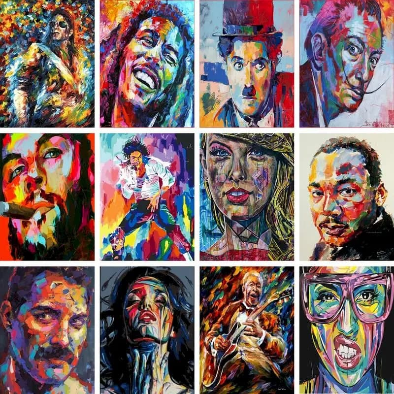 Gatyztory 60 × 75 cm peinture par numéros Figure abstraite dessin sur toile Kits peints à la main peintures acryliques Art cadeau Unique décor mural