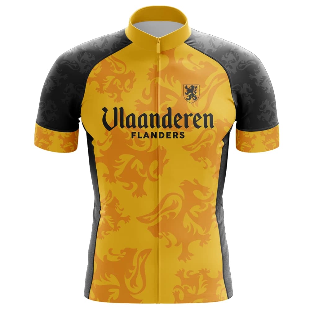 Maillot de cyclisme avec coussinet en Gel pour l'été, ensemble de vélo jaune