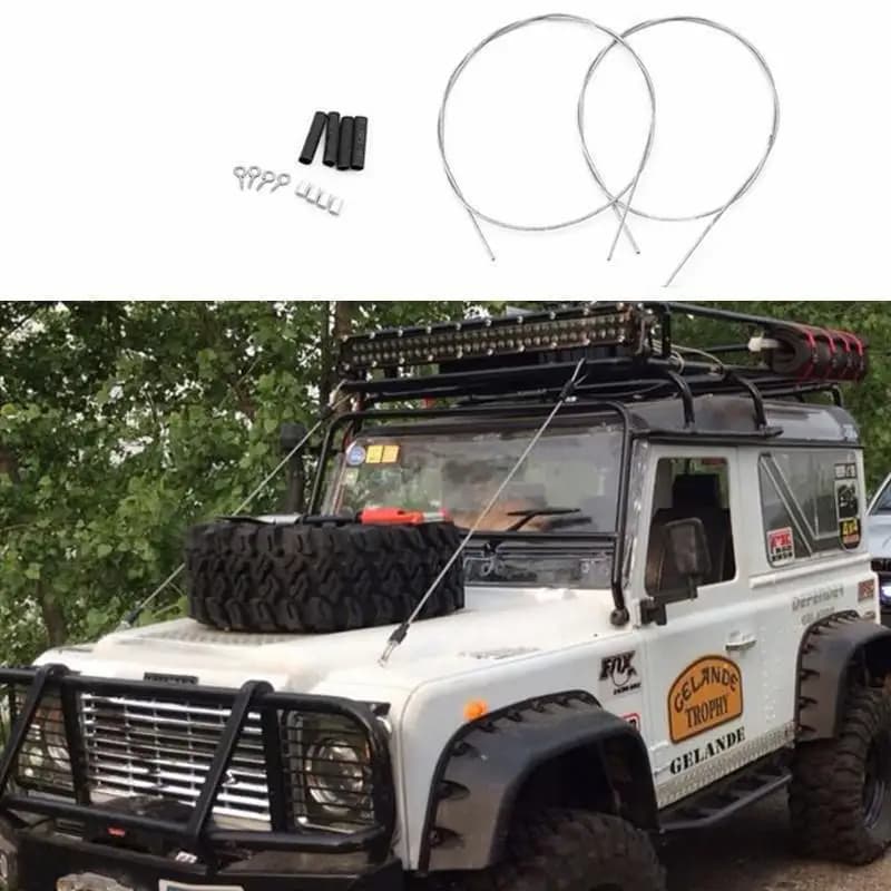 2 pièces RC chenille pièces modifiées corde en acier pour 1/10 Axial SCX10 90046 TAMIYA D90 D110 TF2 RC4WD Trax TRX-4 TRX4 CC01