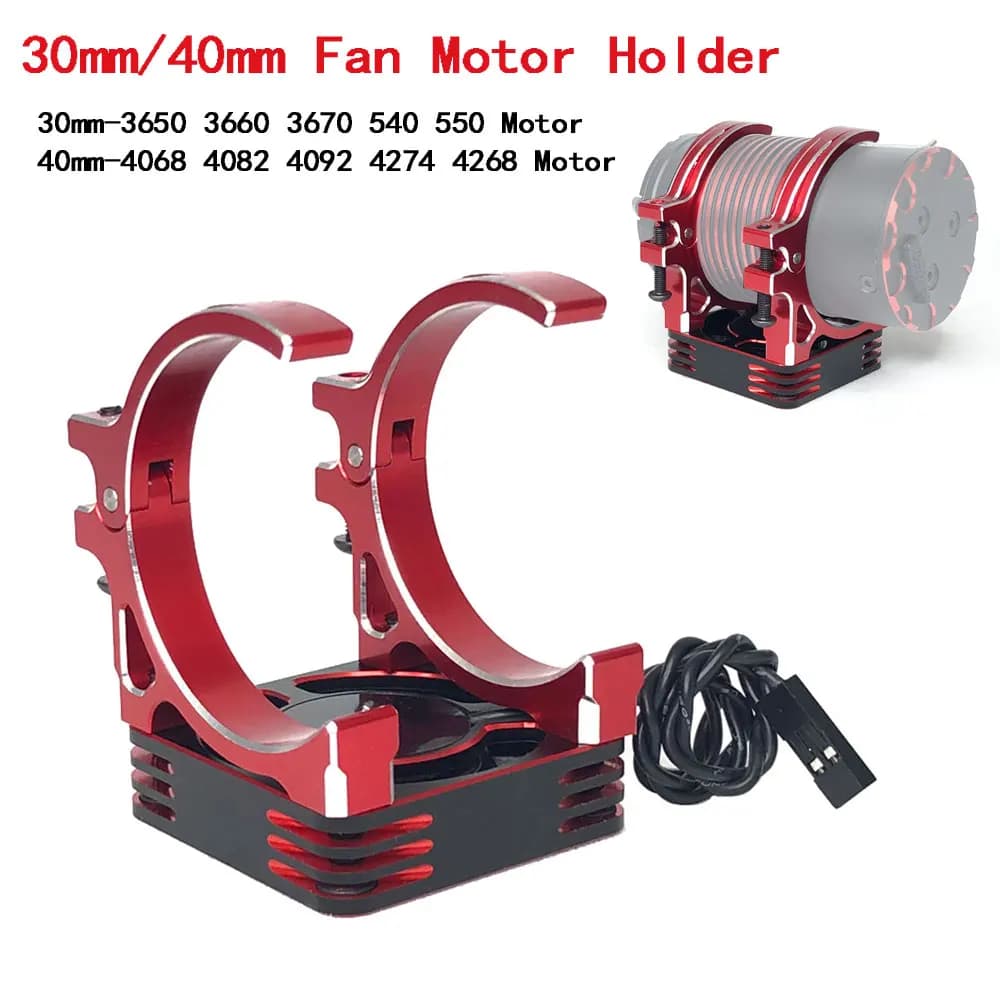Ventilateur de refroidissement de moteur RC 40x40mm 30x30mm avec support en aluminium pour moteur brushless de voiture RC 1/10 1/8 3650 3660 4068 4082 4092 4074 4274 4268