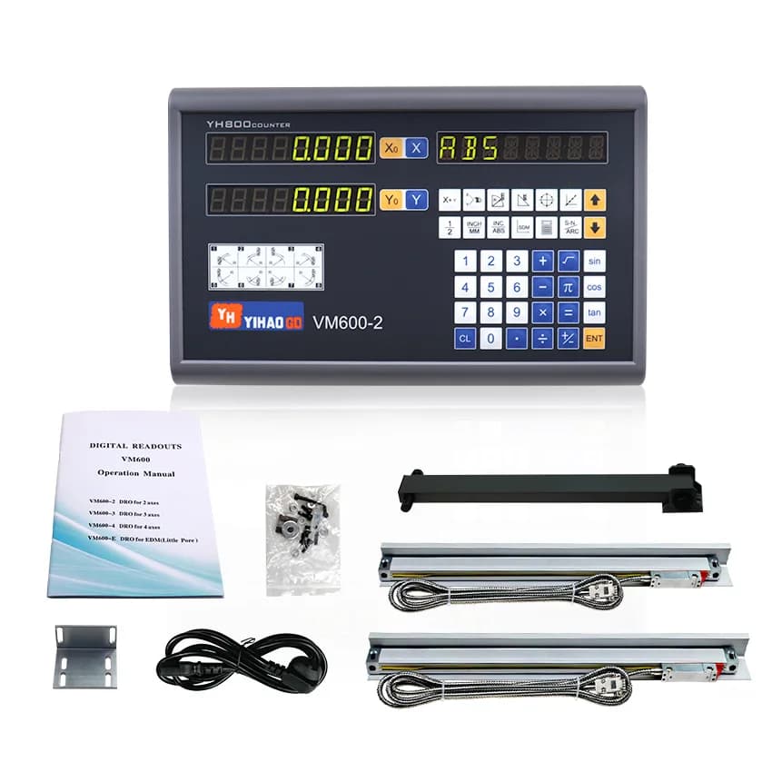YIHAOGD YHSINO – jeu de balances linéaires à lecture numérique encodeurs linéaires 5U lignes de 50mm à VM600-2 mm pour Machines à tour 1000