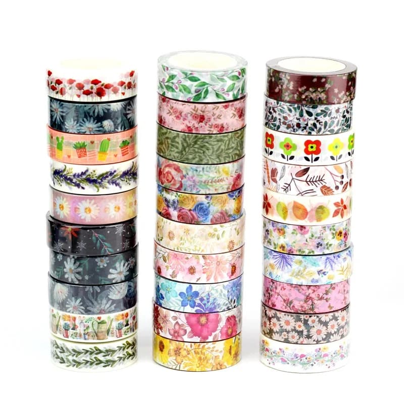 NOUVEAU 1 PC. Ensemble de rubans Washi décoratifs à belles fleurs, papier pour Scrapbooking, pour Album Photo, ruban de masquage adhésif, papeterie coréenne, DIY bricolage