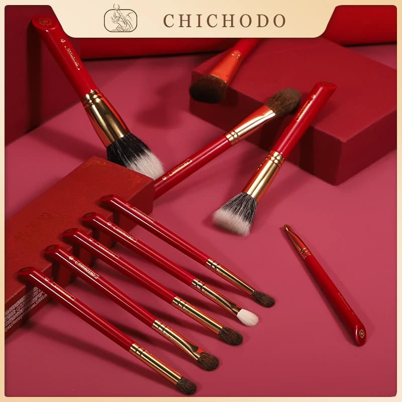 CHICBathroom-Ensemble de pinceaux de maquillage DO, série Red Rose luxueuse, pinceaux en poils d'animaux, pinceau cosmétique, outil de maquillage, stylo de beauté en cheveux naturels, 20 pièces