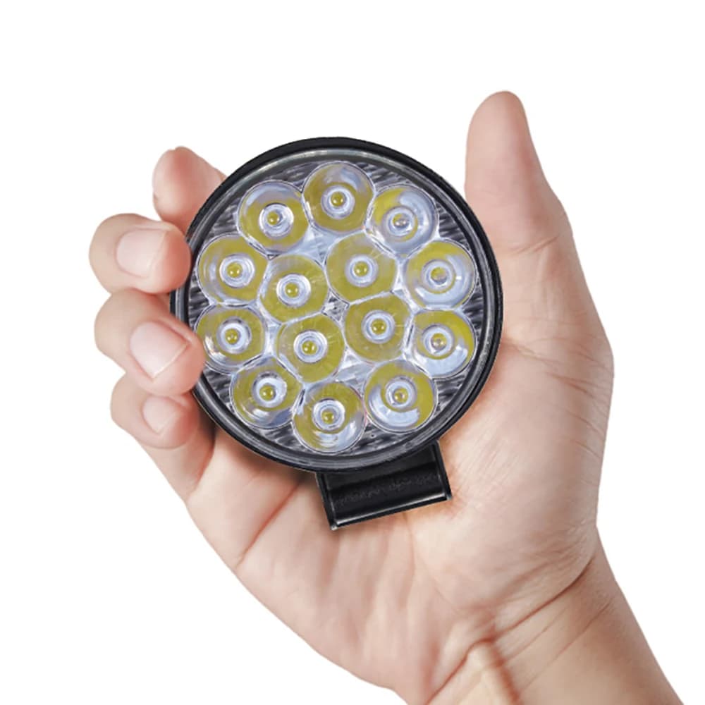 Mini lampe Led ronde de travail, phare de voiture, anti-brouillard, pour la conduite, la nuit, 12/24V, 42W
