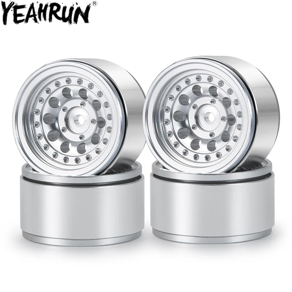 YEAHRUN – jantes de roue à billes en alliage d'aluminium, 1.0 ", 4 pièces, pour Axial 1:24 SCX24 90081 RC, pièces de voiture sur chenilles