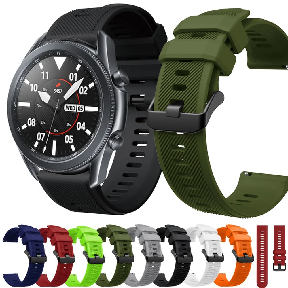 Pour Samsung Galaxy montre 3 45mm SM-R840 Bracelet Bracelet en Silicone Bracelet à dégagement rapide 22mm Bracelet de montre bracelets de montre
