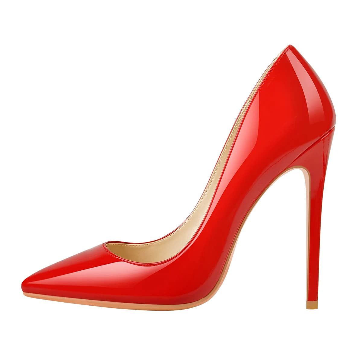 Onlymaker femmes pompes bout pointu sans lacet talons fins en cuir verni fête mariage bureau dame grande taille chaussures