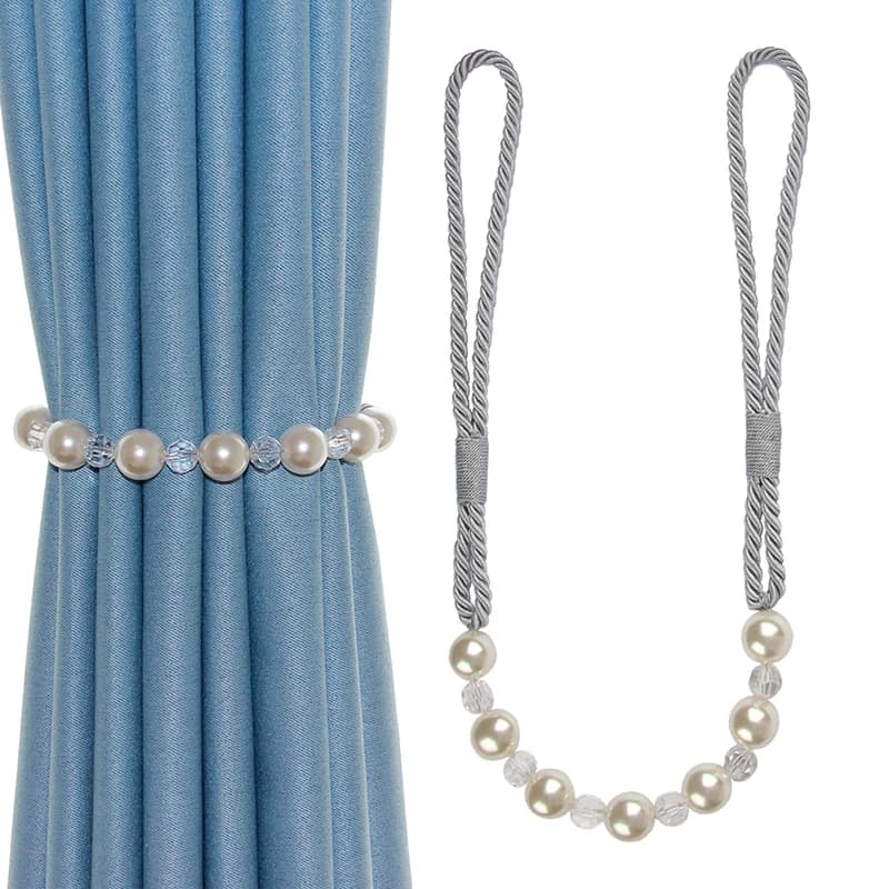 Embrasses de rideaux modernes en corde avec perles, attaches décoratives, supports de décoration pour la maison, accessoires, tiges, 1 pièce