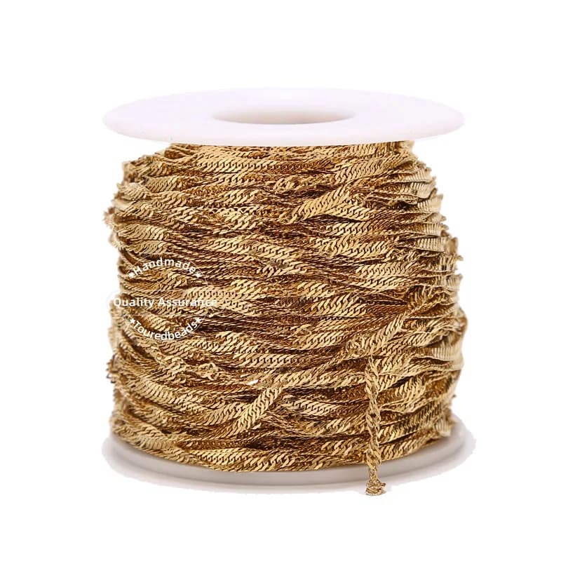 Chaînes ondulées en acier inoxydable de 2M, 2mm, 2.5mm, pour bricolage, collier, Bracelets, fournitures, fabrication de bijoux