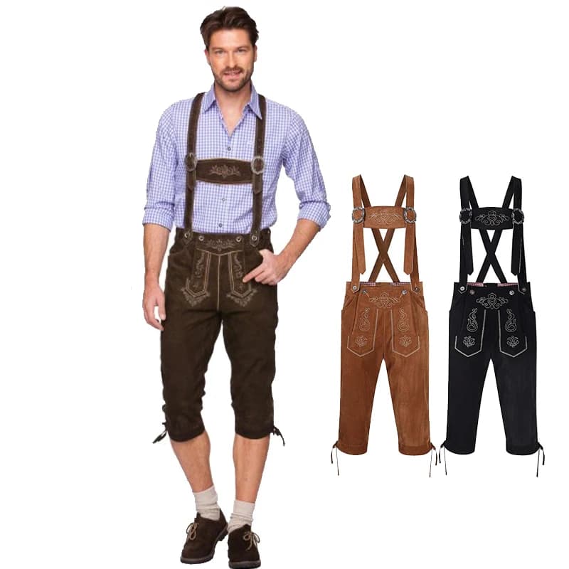 Costume de carnaval pour hommes, tenue de soirée fantaisie, pantalon en Faux cuir, tenue de serveur