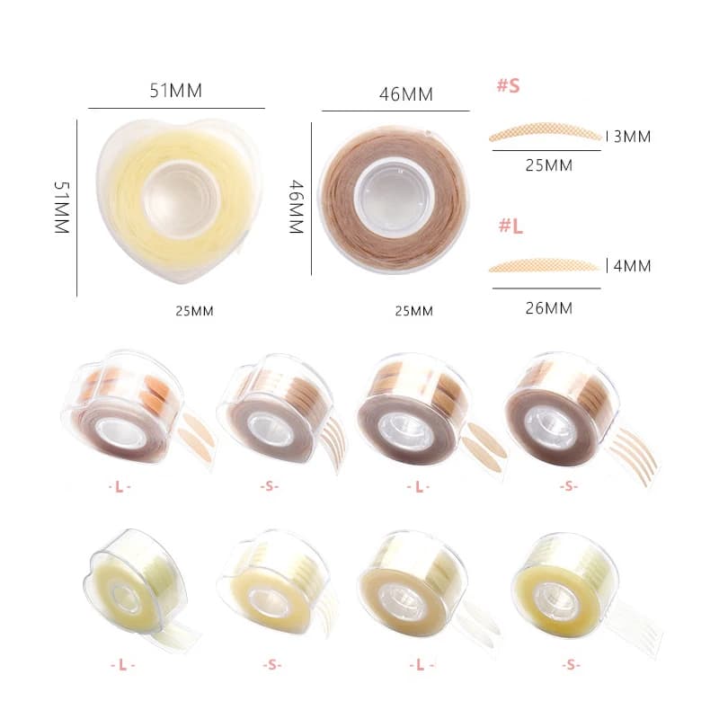 Bandes autocollantes pour paupière Invisible en dentelle, bande adhésive Double, bon marché, 600 pièces/boîte, outils pour les yeux, Style L/S