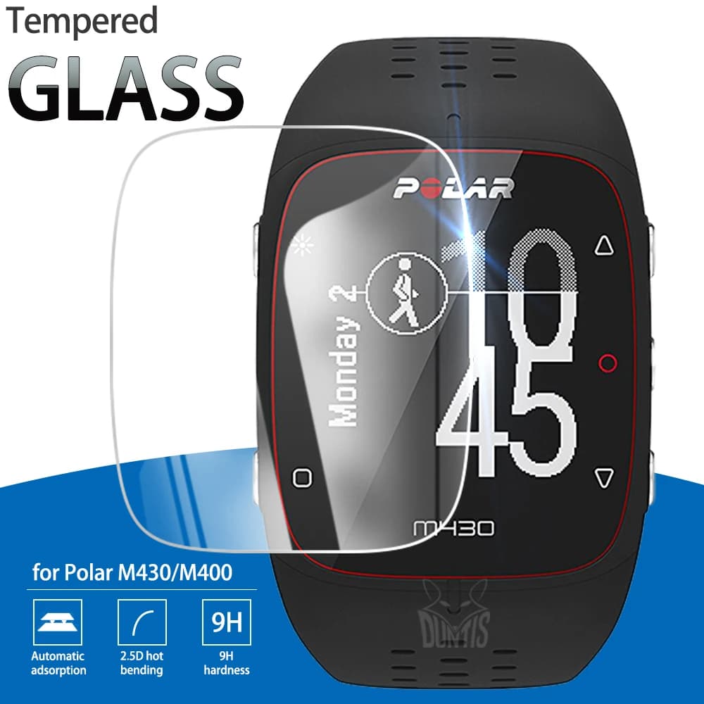Protecteur d'écran à couverture complète en verre trempé 9H, pour Polar M400/M430, Film de Protection Ultra transparent résistant aux rayures