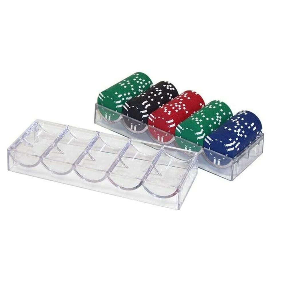 Distributeur de jetons de poker, 100 pièces, pour jeu de casino, compteur de jetons T1, boîte de support, conteneur professionnel, accessoire de stockage