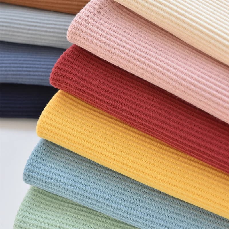 Tissu côtelé tricoté 110cm x 50cm pour T-shirt à manches longues, tissus extensibles en coton