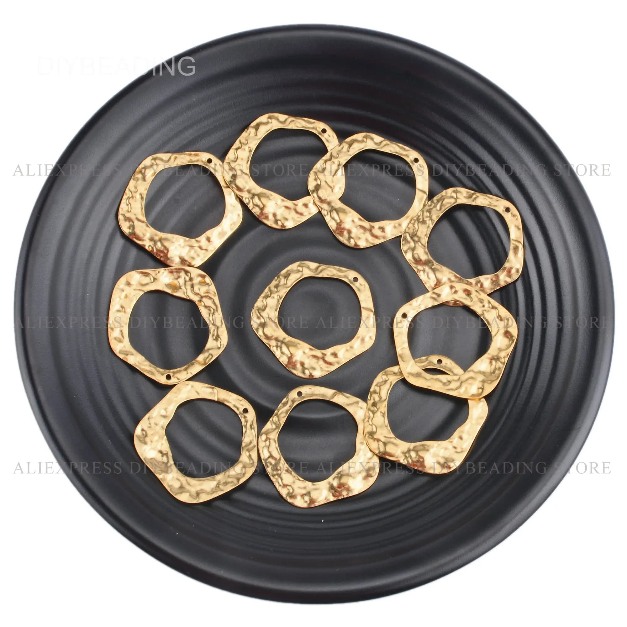 Bijoux en laiton martelé pour la fabrication de bracelets et boucles d'oreilles, lot de 10 à 500 pièces