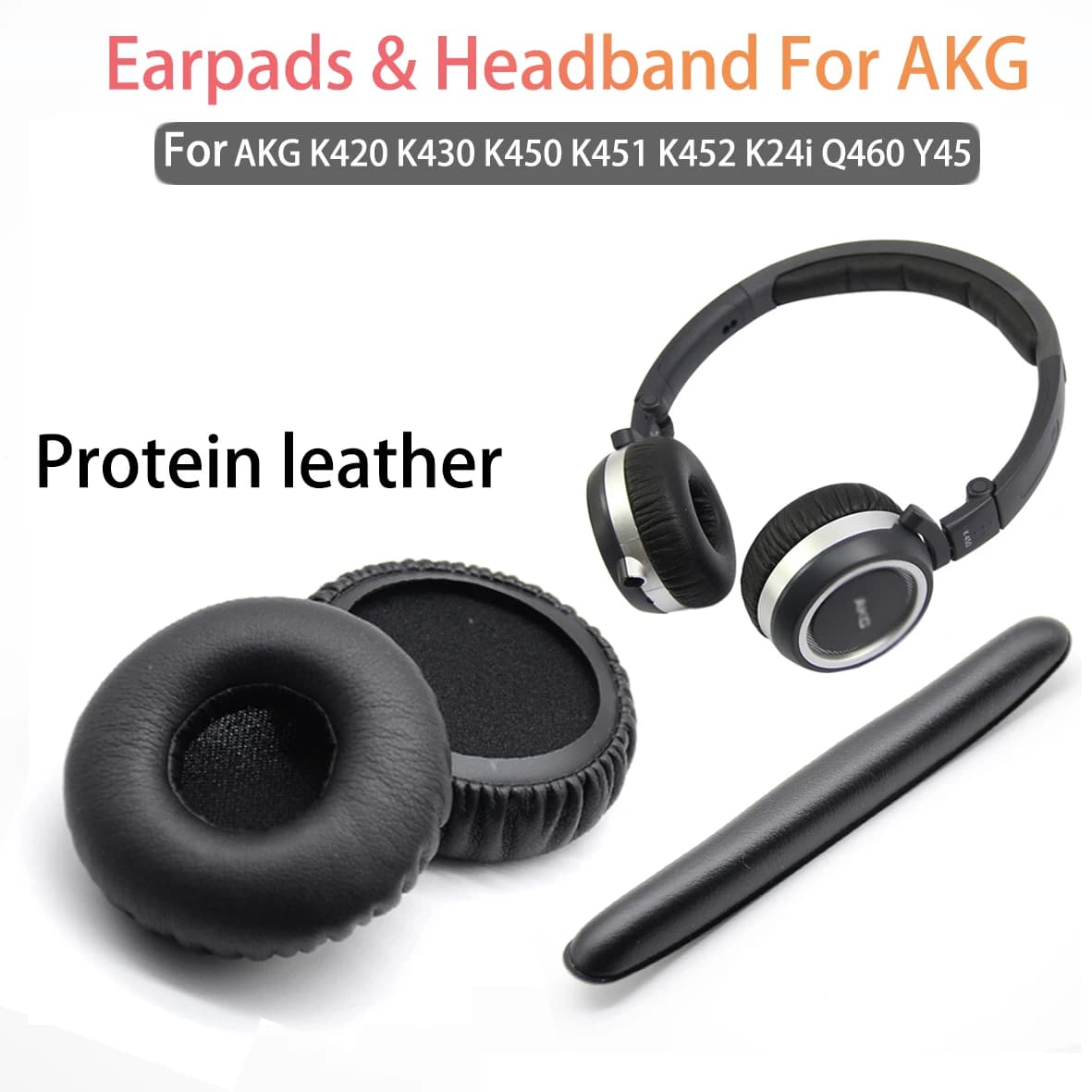 Oreillettes de remplacement avec bandeau, pour AKG K420 K430 K450 K451 K452 K24i Q460