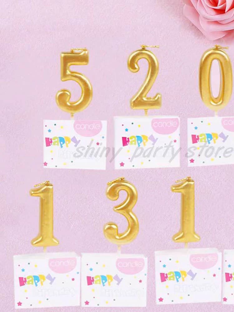 Bougie chiffres dorés avec lettre, bougie d'anniversaire, gâteau plaqué or, boîte en PVC, décoration créative, fabricant de bougies, vente en gros