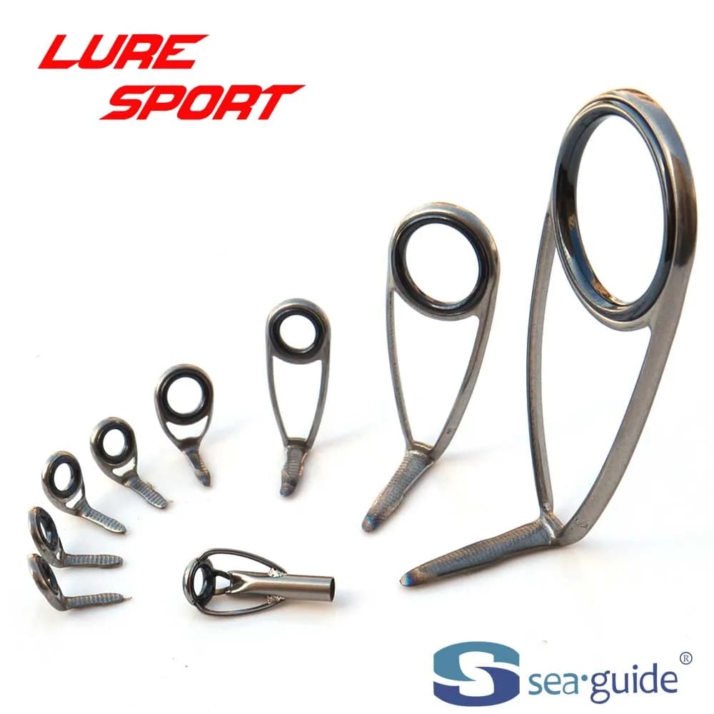 SeaGuide Ensemble de guides de spinning 9 pièces 10 pièces Anneaux LS en acier SXOHLSG25 SXOMLSG6 SXOLSG-N5 Composant de construction de canne à pêche, réparation de canne, accessoire DIY
