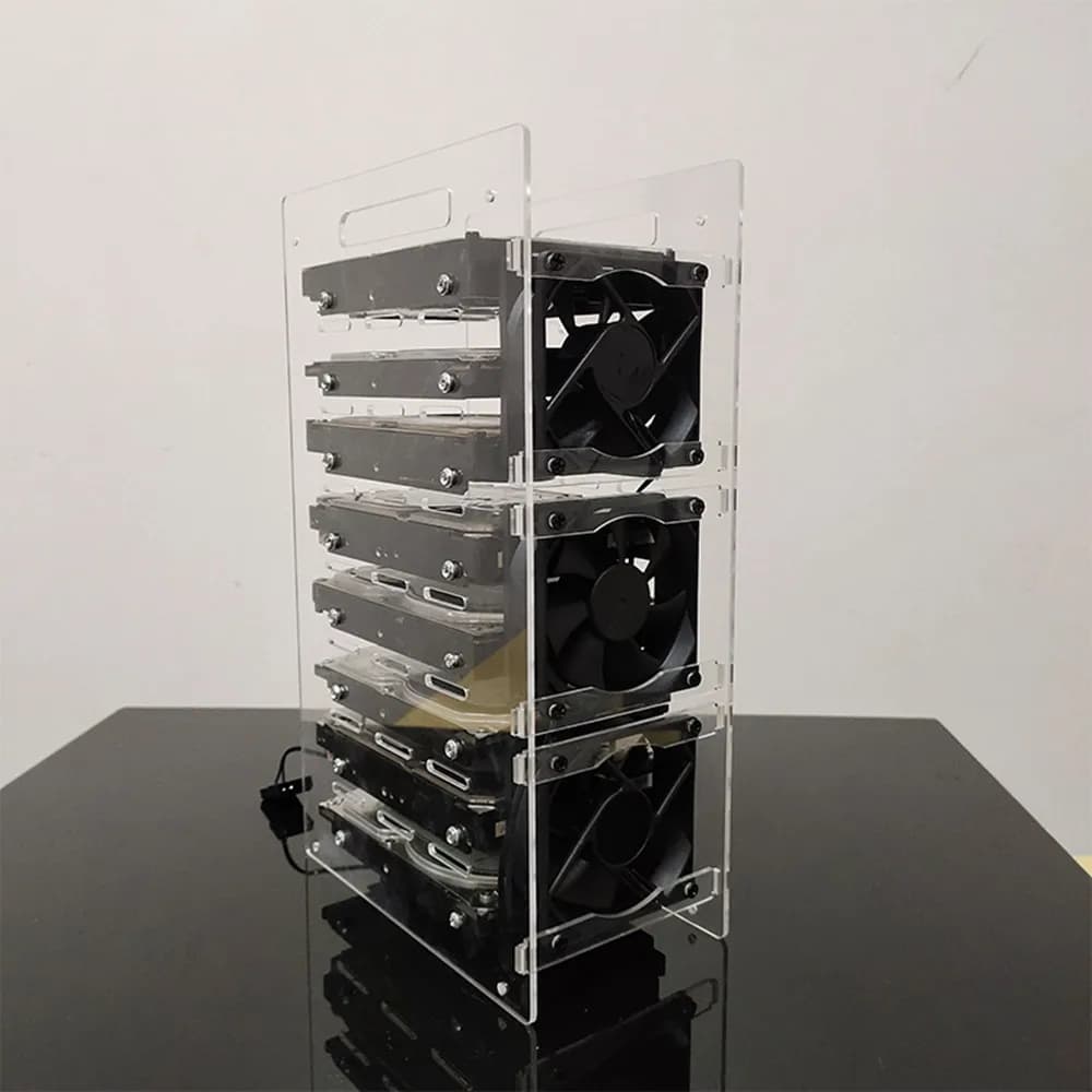 Support de boîtier de banc d'essai de disque acrylique transparent, ensemble d'étagères de boîtier de bricolage, disque dur 3.5 "HDD 3/4/6/10 couches en option