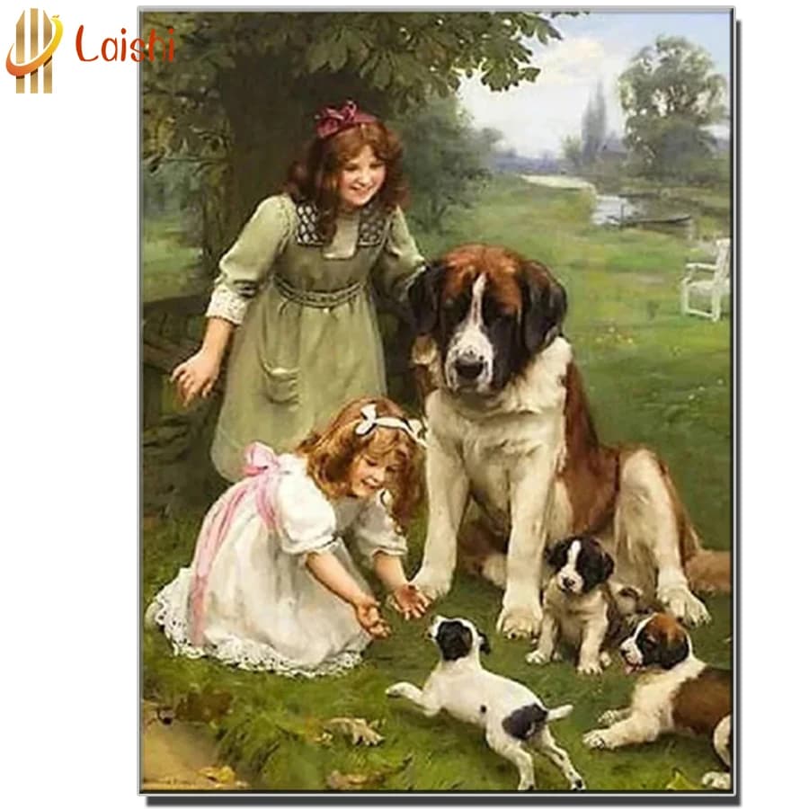 Peinture diamant Saint Bernard pour filles, broderie diamant carré, point de croix, cadeau de décoration d'intérieur, offre spéciale, nouveau