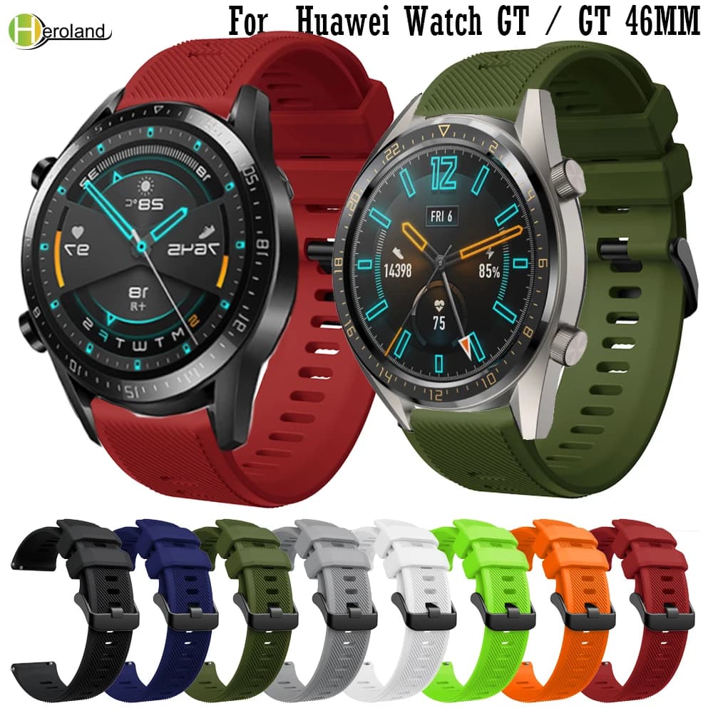 Bracelet de montre pour Huawei montre GT1 GT 2 3 4 46mm Smartwatch Silicone 22MM Bracelet de montre pour Huawei montre 4 3 2 pro ceinture Bracelet
