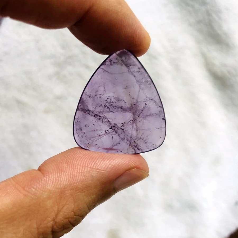 Vente en gros, 1 pièce, plectre de guitare en améthyste véritable, plectre de guitare en pierre naturelle, plectre pour doigt, 27x31x2.8mm
