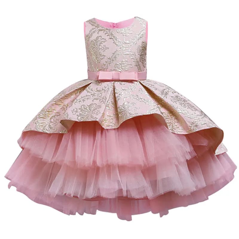Robe de princesse brodée Vintage pour petites filles, vêtements élégants pour spectacle de fête, pour enfants de 1 à 8 ans