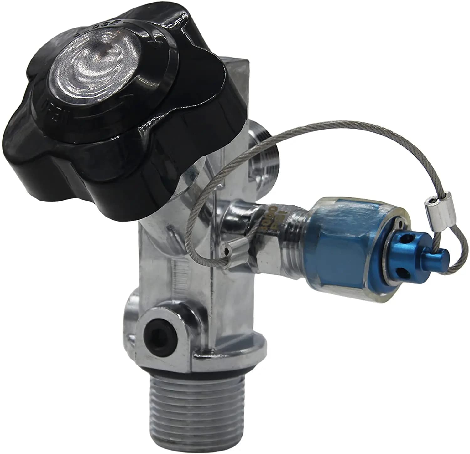 Valve de bouteille SUPollHi-Flo pour systèmes d'oxyde nitreux, fonctionne pour NOS 16139, noir