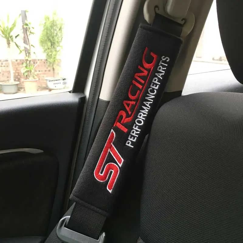 Housse de protection pour ceinture de siège de voiture, 2 pièces, housse de protection pour Logo ST Racing, pour Ford FOCUS 3 Mondeo Fiesta Kuga MK2 MK3, accessoires