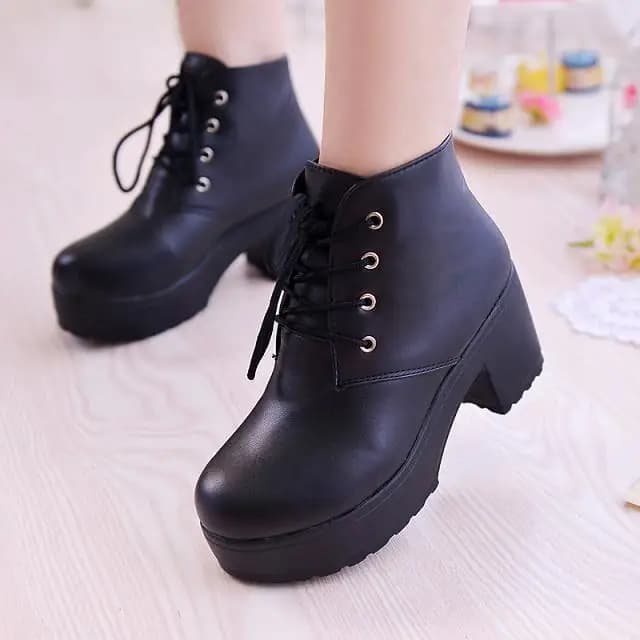 Chaussures de Cosplay Anime Black Butler Ciel Phantomhive, à Lacets, Talons Hauts, Bottes Blanches et Noires pour Femmes et Hommes, Taille 35-45