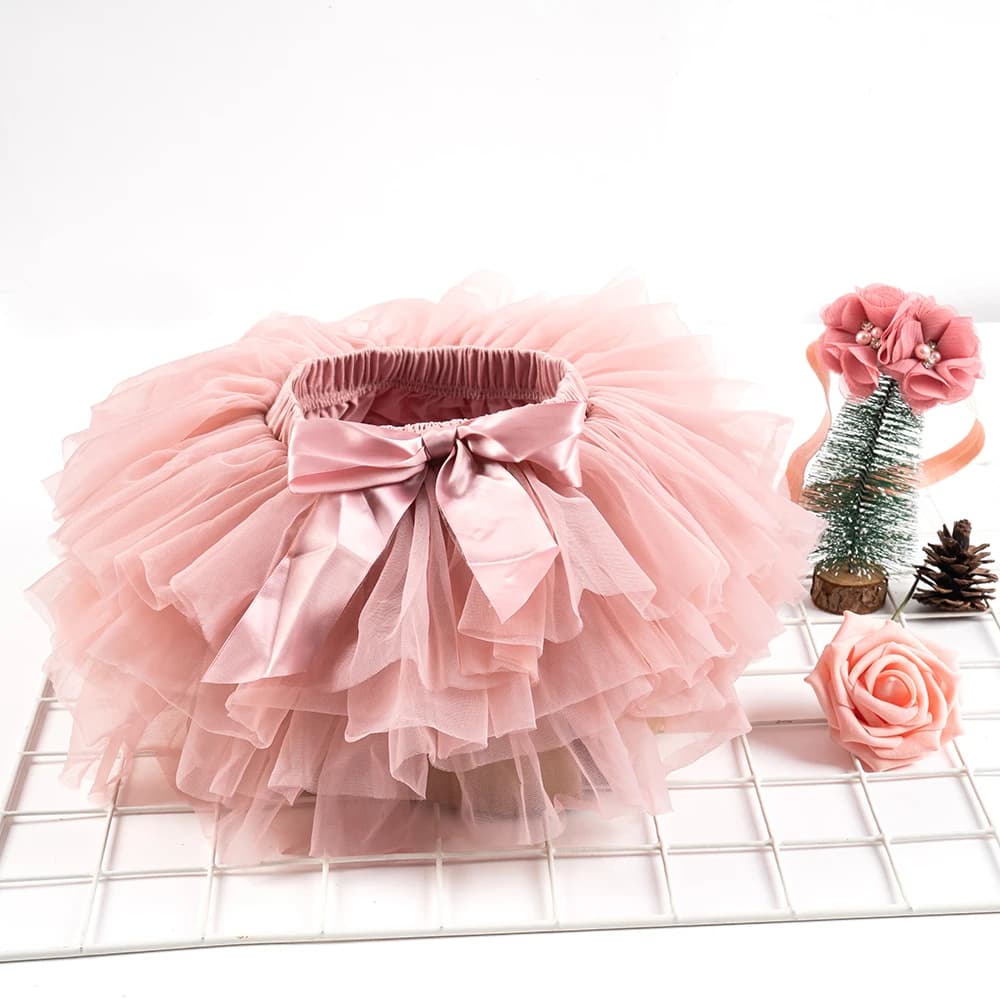 Bébé filles Tulle Tutu Bloomers infantile nouveau-né couches couverture 2 pièces jupes courtes + bandeau ensemble filles jupes arc-en-ciel bébé jupe