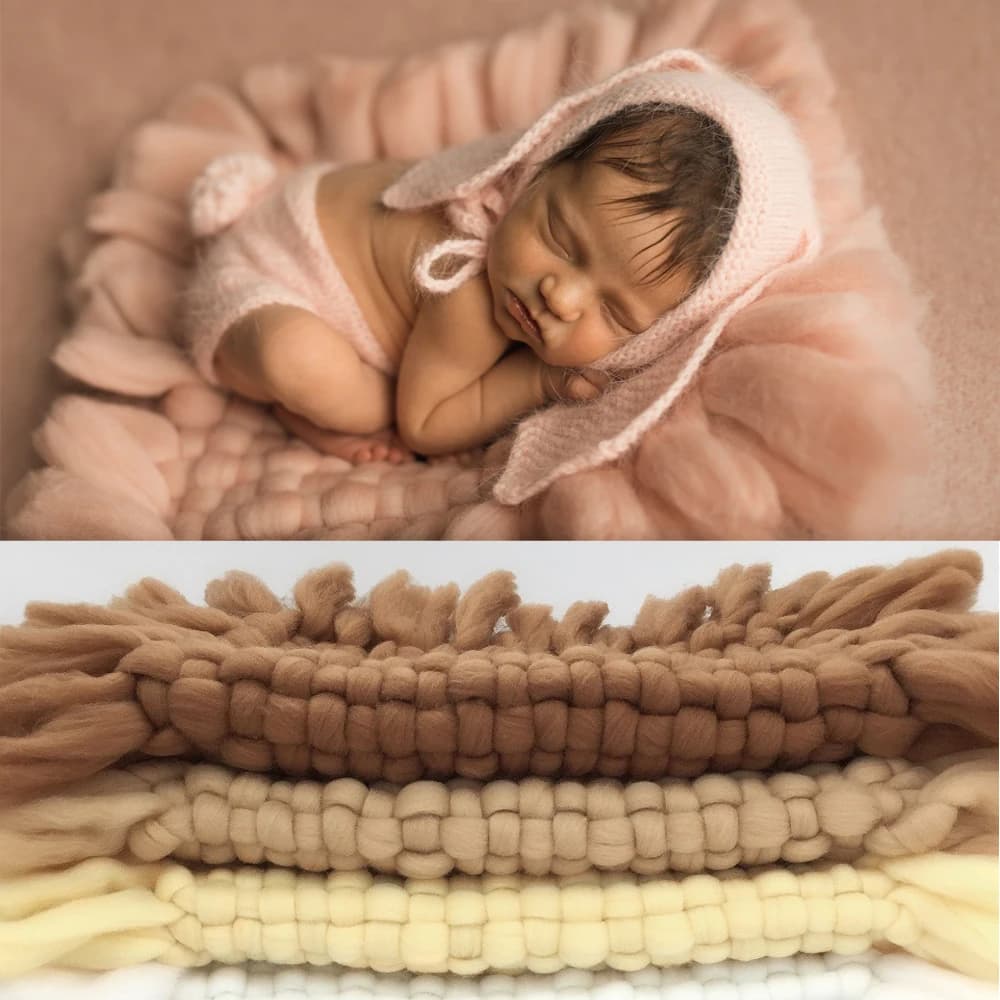 FPain Studio-Couverture en laine pour nouveau-né, accessoires de photographie, optique de tissage, remplissage de panier, prise de vue photo, accessoires pour bébé