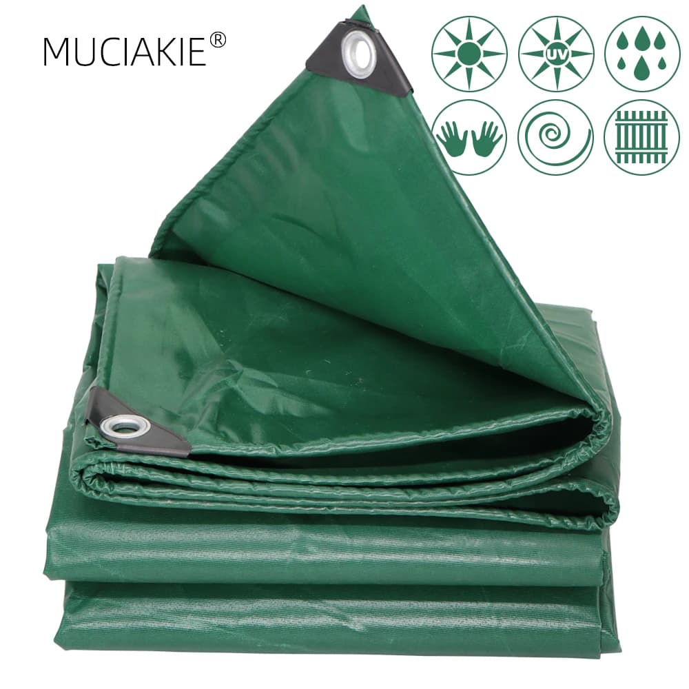 TarLII-Bâche de tente avec oeillets, revêtement en PVC, feuille de bâche, gril étanche à la pluie, protection solaire, couverture de degré d'usure, S64.rapDuty