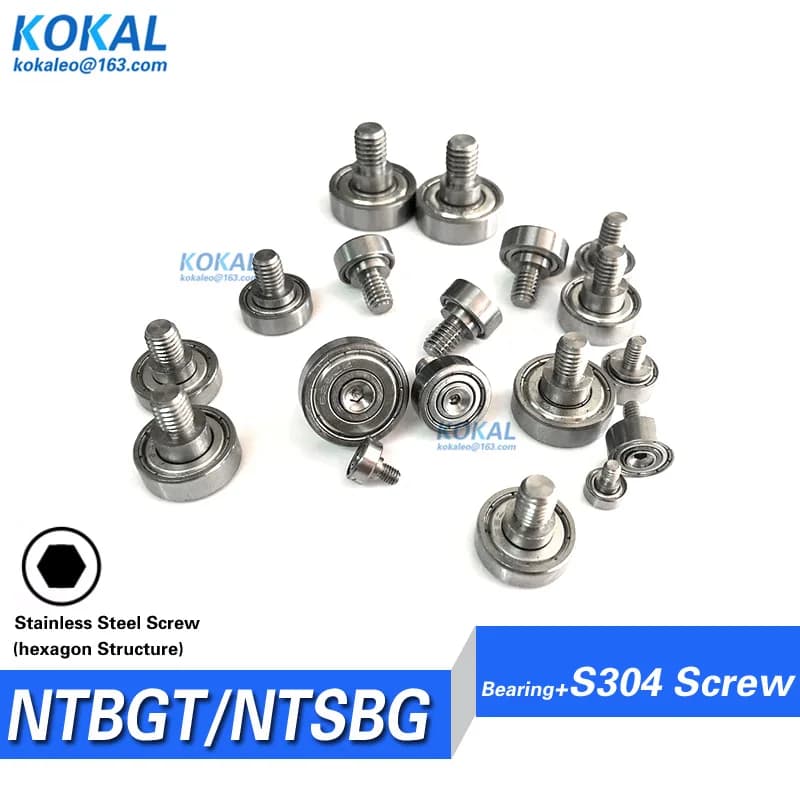 10 pièces 608/626/625/624/684/683 Filetage extérieur Roulement, M6 Vis En Acier Inoxydable, Roulement de l'arbre de Roulement Roue NTBG22-8 NTSBG16-5