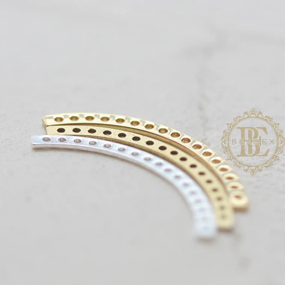 Fourniture de bricolage-laiton brut massif trouver des maillons à trous multiples-30x2mm (4636C)