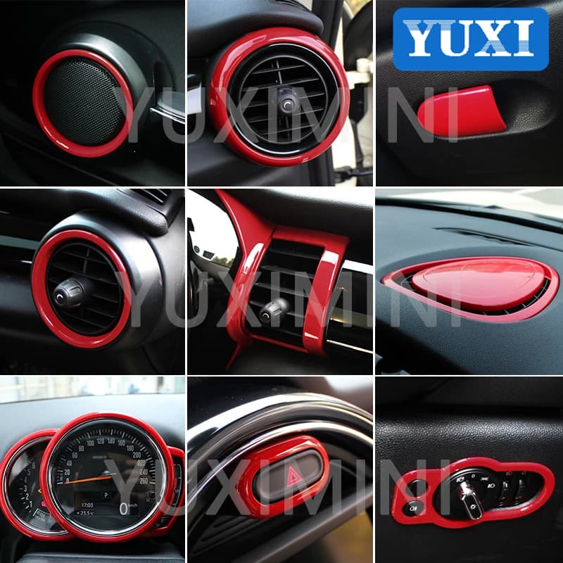 Pièces de Modification de costume rouge en plastique ABS, style intérieur de voiture, pour BMW MINI ONE Cooper JCW F54 F55 F56 F57 F60 Countryman CLUBMAN