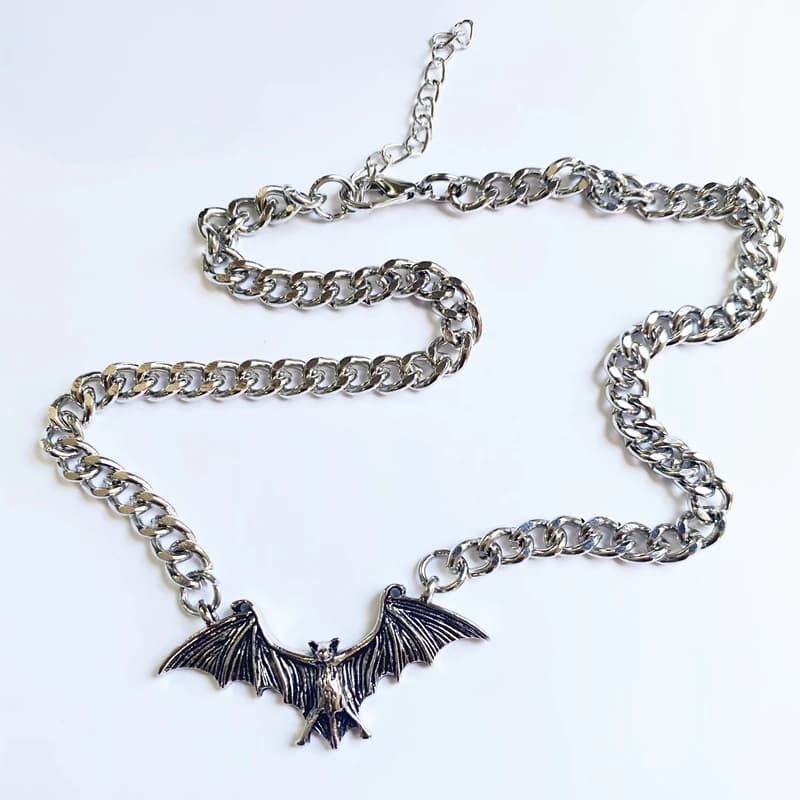 Collier chaîne chauve-souris gothique Vintage pour femmes, ras du cou avec animaux, Halloween, Hip Hop, bijoux cadeau pour filles