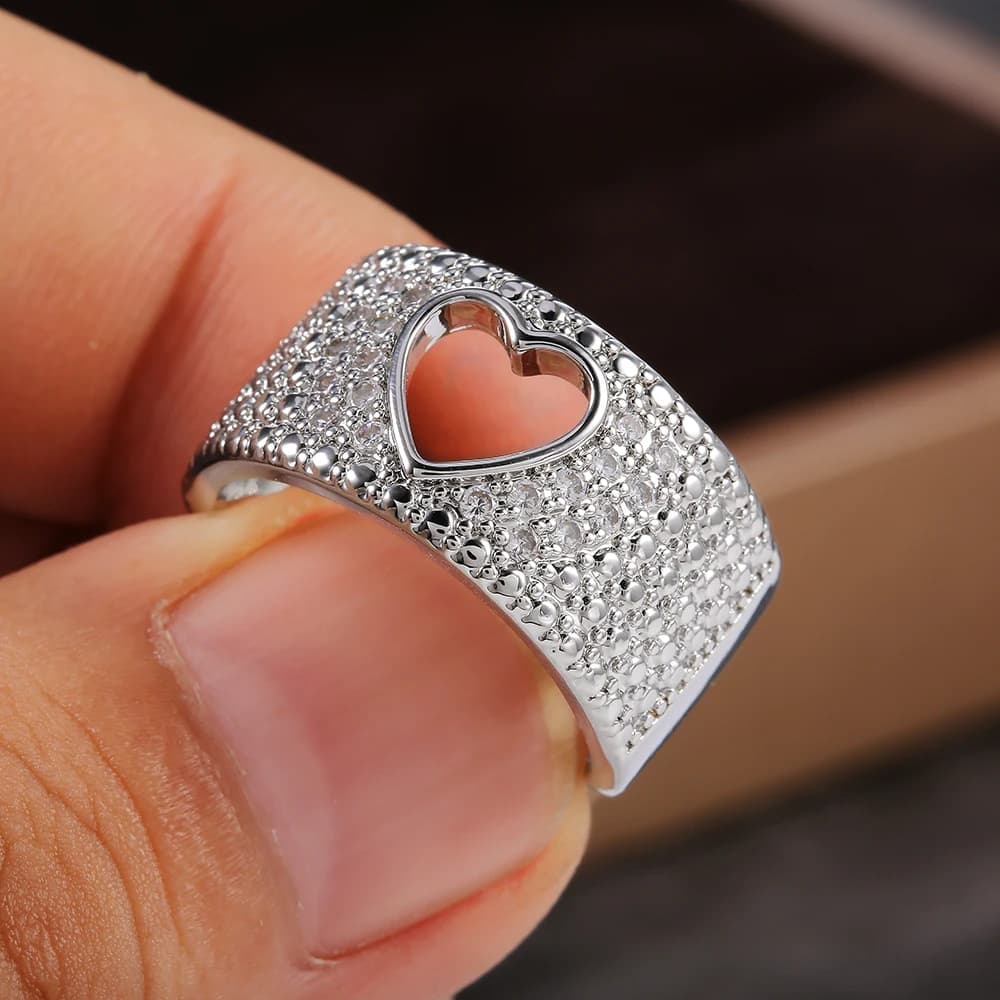 Huitan – bagues d'amour pour femmes, accessoires polyvalents à la mode, cadeau de saint valentin, bonne qualité, bijoux de fête, taille 6-12