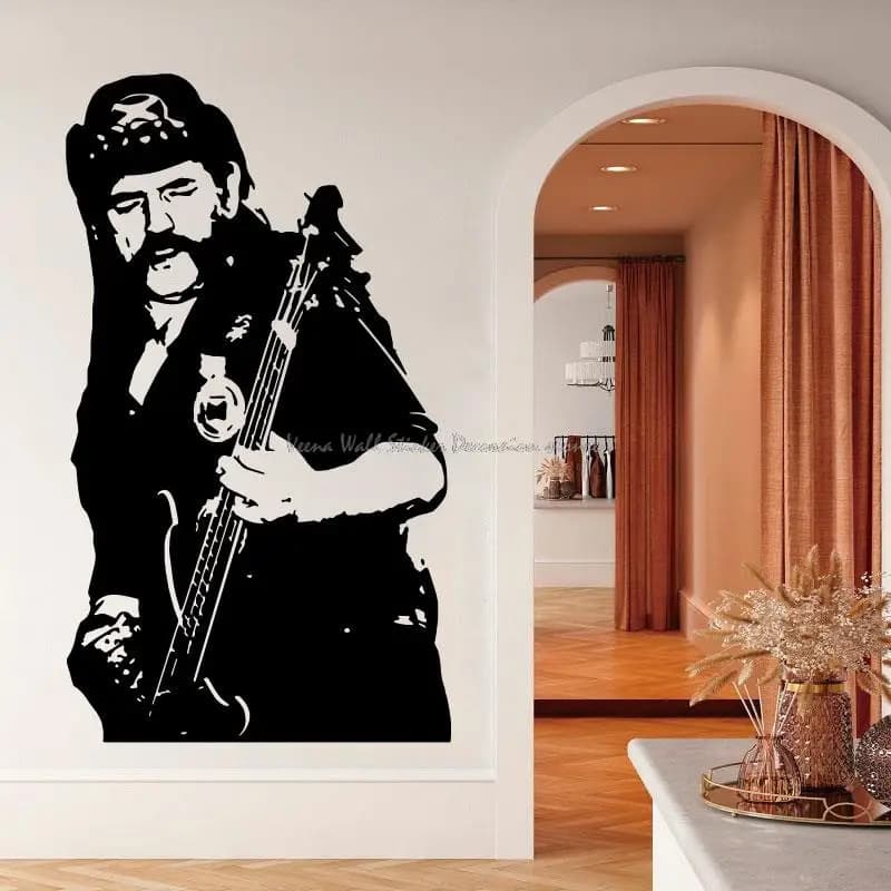 Autocollant mural étoile Rock, guitare électrique, métal lourd, rap, amoureux de la musique, maison, salon, décoration de salle de musique, autocollant d'art en vinyle 19