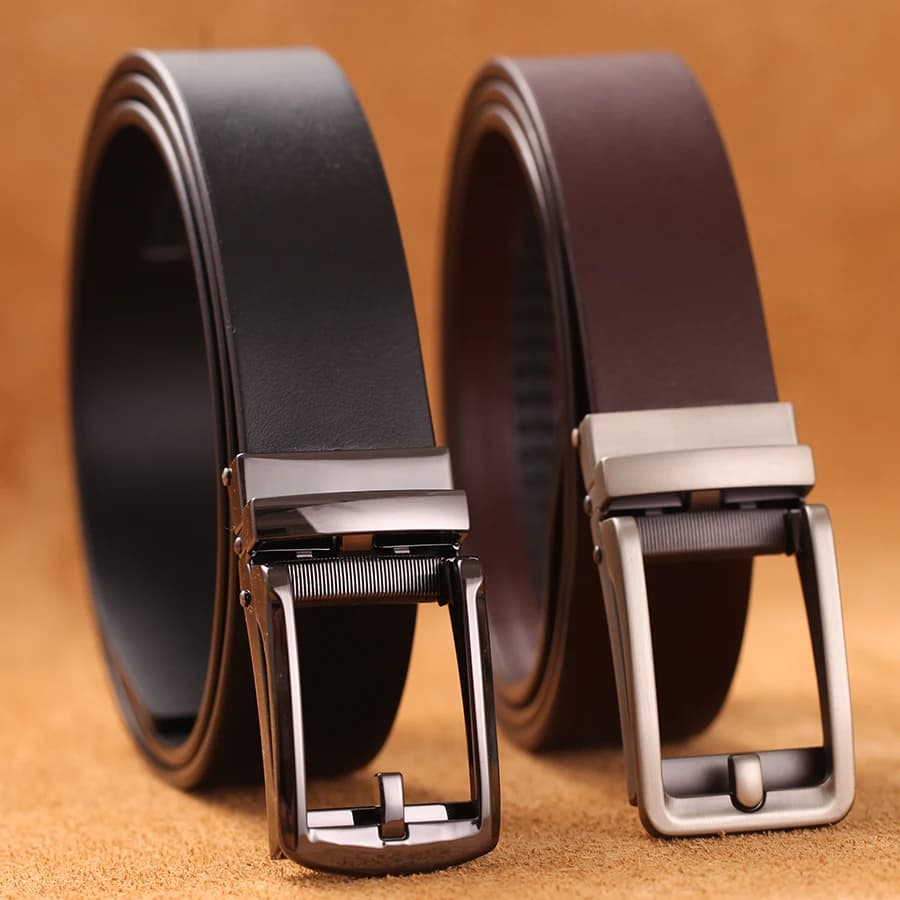 Nouvelle haute qualité luxe en cuir véritable ceinture concepteur ceintures hommes boucle automatique affaires pantalon sangle Cinturones Hombre Cinto