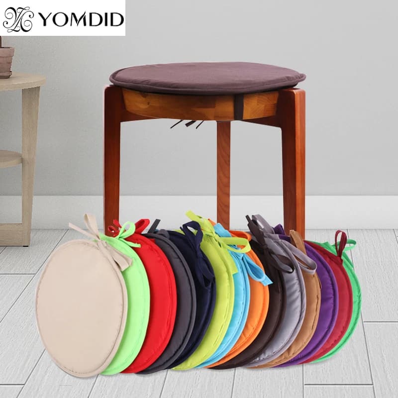 Coussin de chaise rond couleur bonbon, coussins de siège avec cordon de serrage, décoration de maison, coussins de chaise de bureau 30cm 38cm