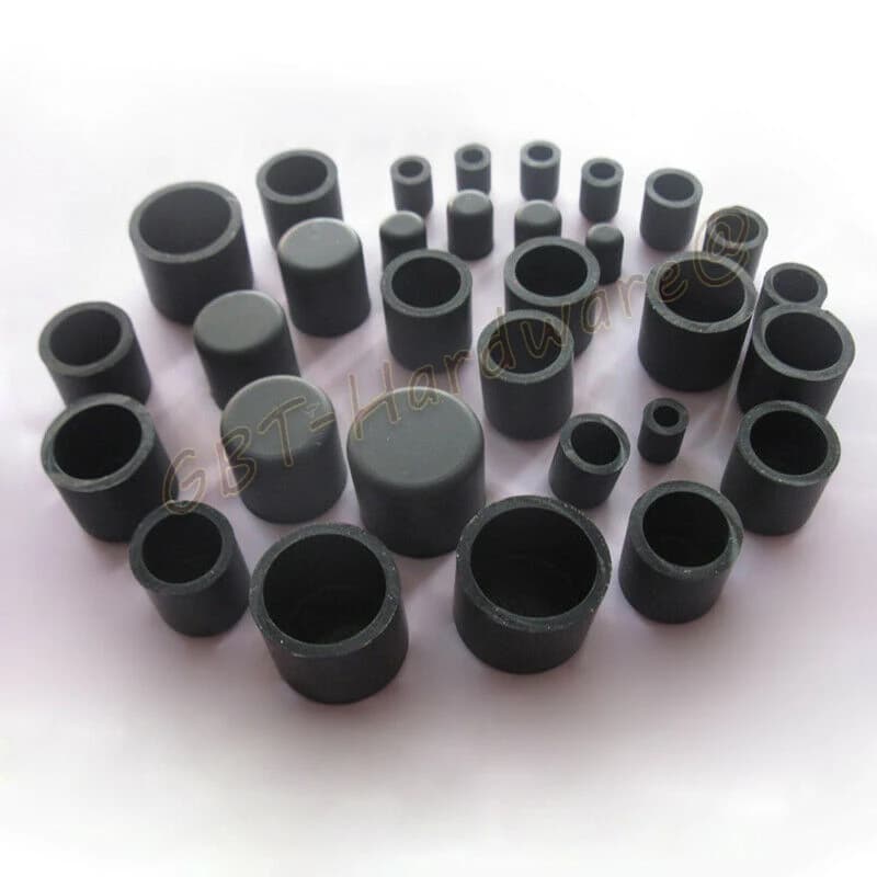 Embouts ronds en caoutchouc de silicone, couvercle de tuyau, bouchons d'insertion de tube rond, noir et blanc, femelle, 2.8-24.7mm, 2-20 pièces