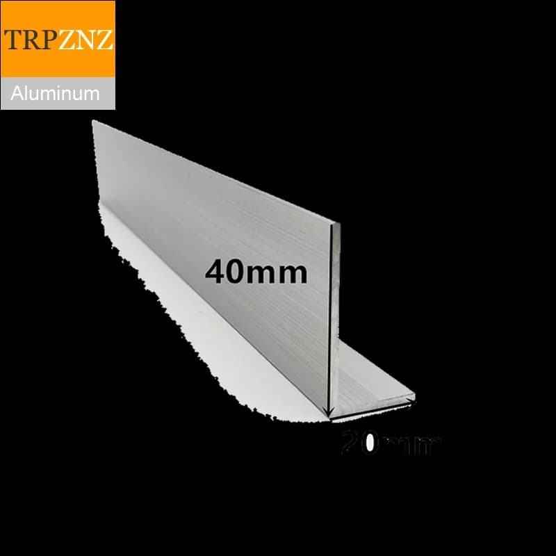 20x40mm épais 1.5/2/3mm,6063 en aluminium À Angle droit en forme de L en alliage d'aluminium, bordure En Aluminium triangle profil, Matériaux De Décoration