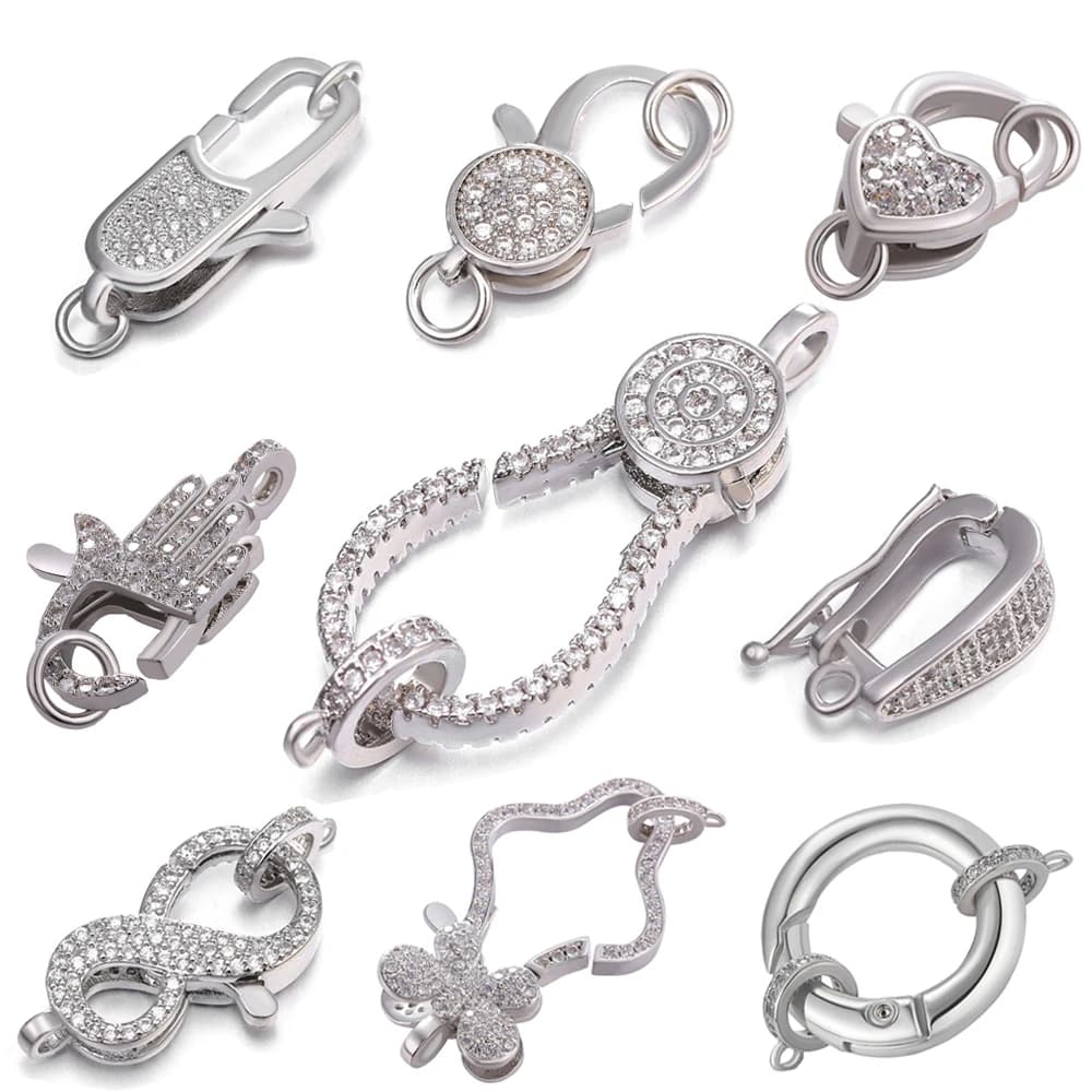 Fermoirs à homard à vis de luxe, attaches en perles de strass, fermoirs décoratifs pour femmes, accessoires de fabrication de bijoux