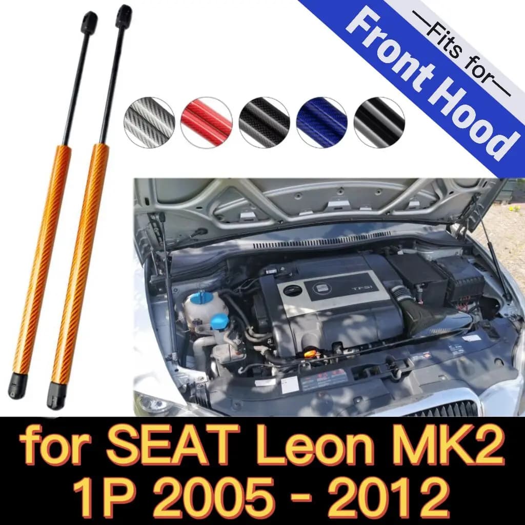 Amortisseurs de capot pour SEAT Leon MK2 1P 2005 – 2012, modification des entretoises à gaz, amortisseur à ressort en Fiber de carbone, Support de levage