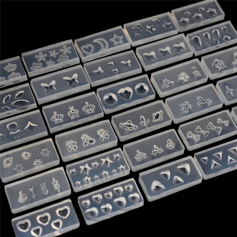 SNASAN petites perles couronne coeur étoile lune baiser Nail Art boucles d'oreilles moule en Silicone bijoux outil de moulage UV résine époxy moule en Silicone