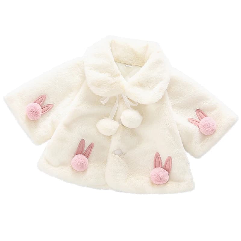 Vestes d'hiver pour bébé fille, vêtements mignons, cape de princesse de noël, vêtements d'extérieur chauds d'automne en fausse fourrure, manteau en peluche pour bébé