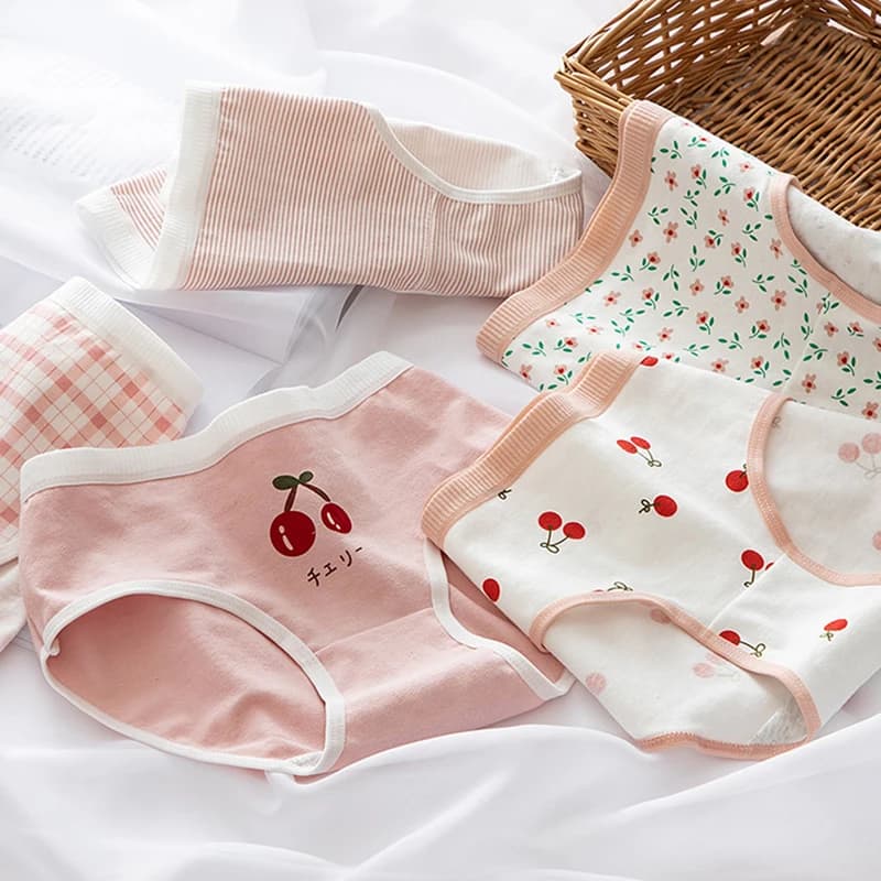 Sous-vêtements en coton pour femmes, culotte florale sexy, sous-vêtements mignons pour filles, taille moyenne, sans couture, slips confortables, lingerie féminine
